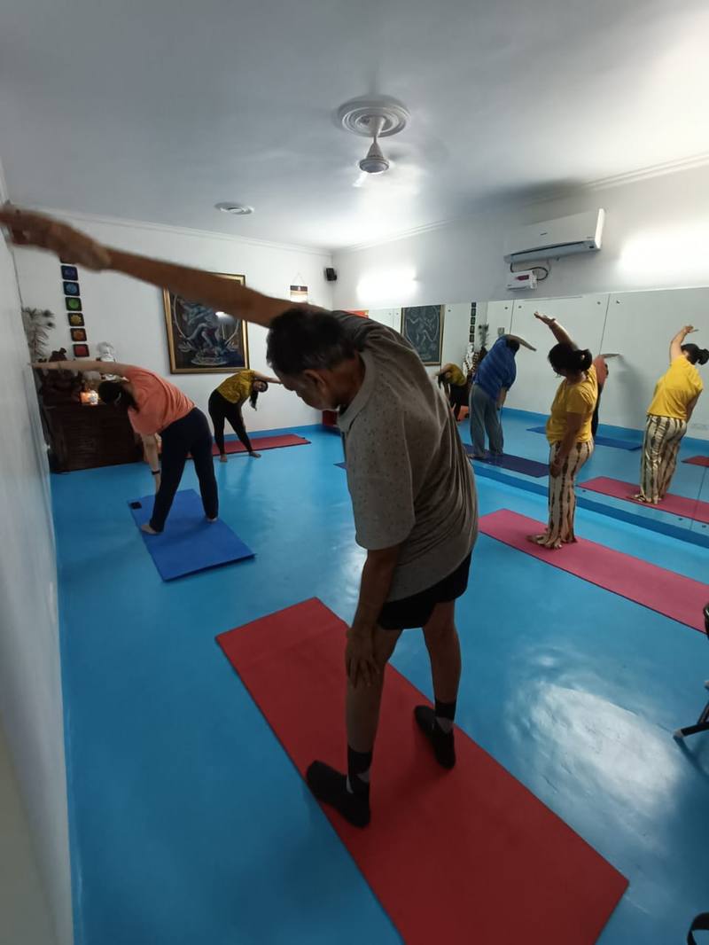 Group stretching class